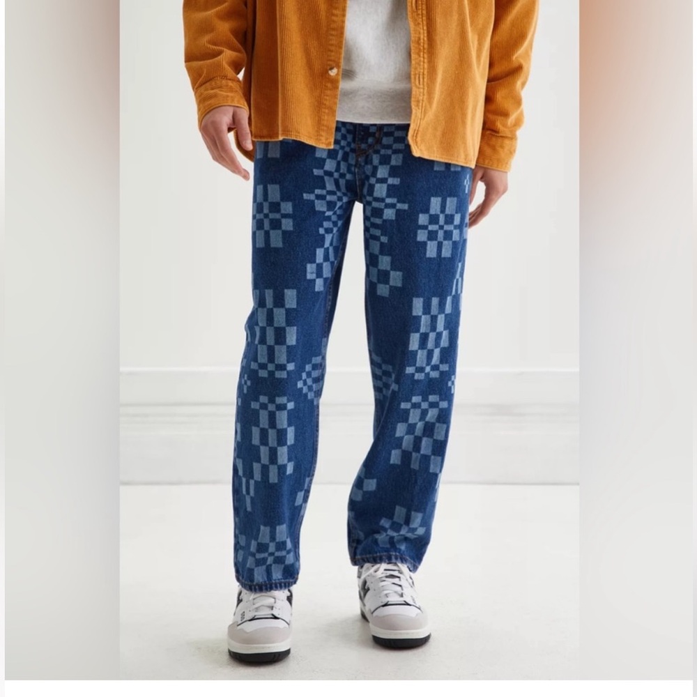 NWT BDG Urban Outfitters Men’s Checkered Bow Fit Denim Jeans Mens 30/32